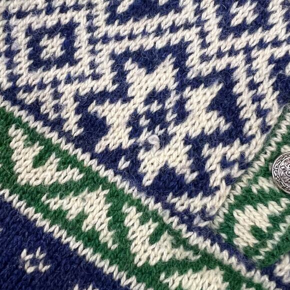 Vintage LL Bean Nordic Fair Isle Pattern Ski Holiday Sweater Christmas Knit USA - Picture 5 of 10